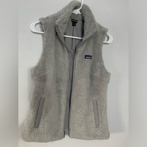 Patagonia Los Gatos Fleece Vest Teddy Fuzzy Recycled Salt Grey Gray Size S M - Picture 5 of 11